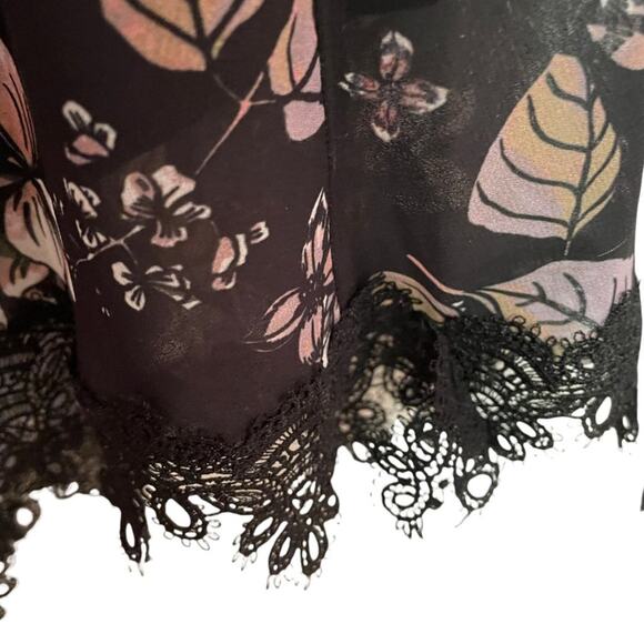 Nicholas Floral Print Georgette Lace-Insert Mini Dress - Picture 7 of 12